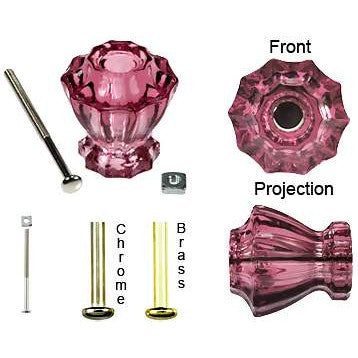 Astoria 1 1/4 Inch Clear Glass Decagon Ten Sided Drawer Cabinet & Furniture Knobs