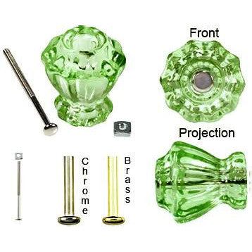 Astoria 1 1/4 Inch Clear Glass Decagon Ten Sided Drawer Cabinet & Furniture Knobs
