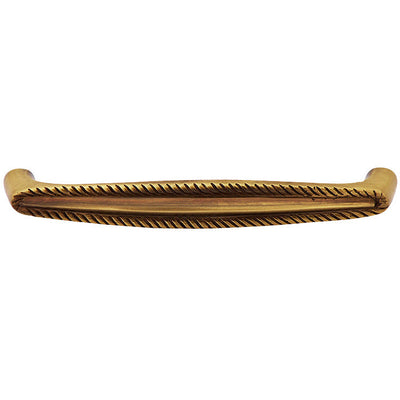 ##Antique Hardware## 5 1/2 Inch Overall (5 Inch c-c) Solid Brass Georgian Roped Style Pull