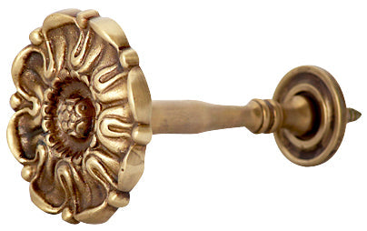 ##Antique Hardware## Open Box Sale Item Solid Brass Floral Style Curtain Tie Back (Antique Brass Finish)