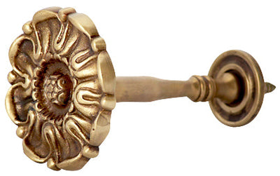 ##Antique Hardware## Open Box Sale Item Solid Brass Floral Style Curtain Tie Back (Antique Brass Finish)