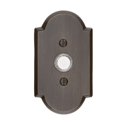 Antique Hardware 4 1/2 Inch Sandcast Bronze Doorbell Button with Arched Rosette (Several Finishes Available) Door Bells & Chimes