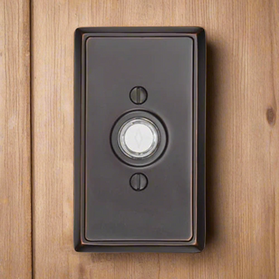 Antique Hardware Emtek 2403 Doorbell Button with Rectangular Rosette Door Bells & Chimes
