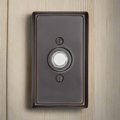 Antique Hardware Emtek 2403 Doorbell Button with Rectangular Rosette Door Bells & Chimes