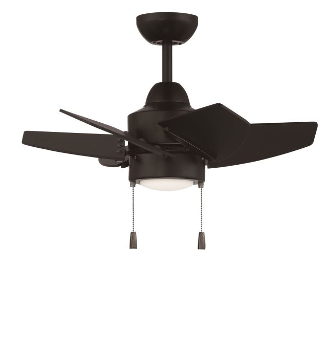 ##Antique Hardware## 24" Propel II Indoor/Outdoor (Damp) in Flat Black w/ Flat Black Blades