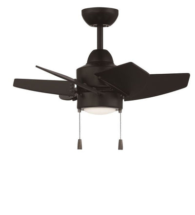 ##Antique Hardware## 24" Propel II Indoor/Outdoor (Damp) in Flat Black w/ Flat Black Blades