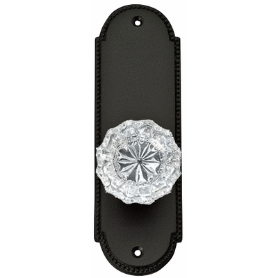 Antique Hardware Arched Beaded Backplate Door Set with Fluted Crystal Door Knobs (Several Finishes Available) GLASS INTERIOR DOOR KNOBS
