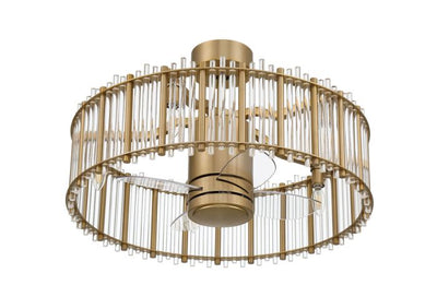 ##Antique Hardware## 24" Reveal in Satin Brass w/ Clear Acrylic Blades