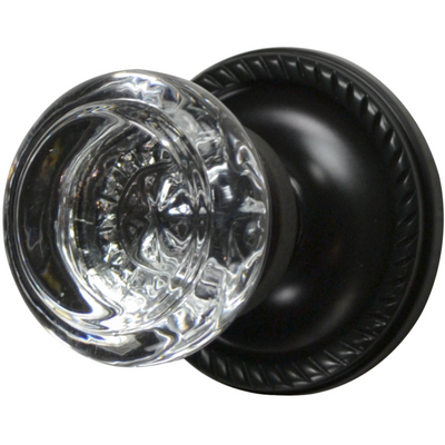 Antique Hardware Georgian Roped Rosette Door Set with Round Crystal Door Knobs (Several Finishes Available) Round Crystal Door Knobs