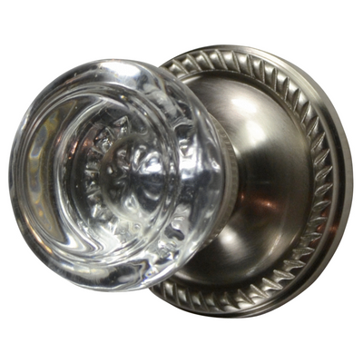 Antique Hardware Georgian Roped Rosette Door Set with Round Crystal Door Knobs (Several Finishes Available) Round Crystal Door Knobs