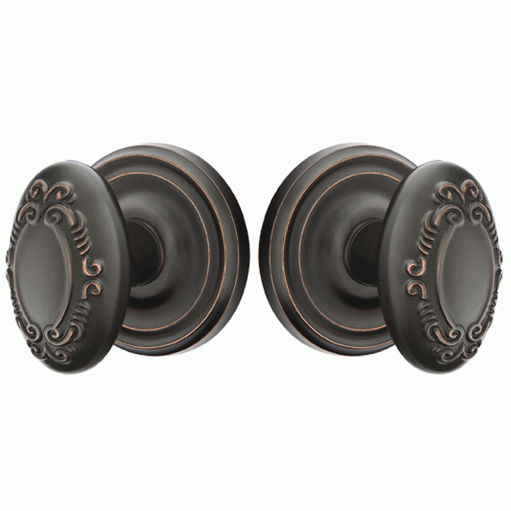 ##Antique Hardware## Solid Brass Victoria Door Knob Set With Regular Rosette (Several Finish Options)