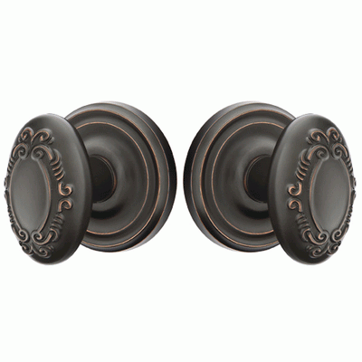 ##Antique Hardware## Solid Brass Victoria Door Knob Set With Regular Rosette (Several Finish Options)
