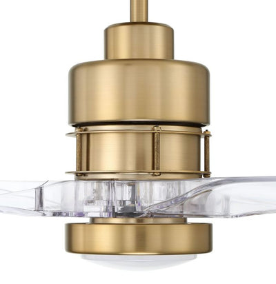 ##Antique Hardware## 52" Sonnet WiFi in Satin Brass w/ Clear Acrylic Blades