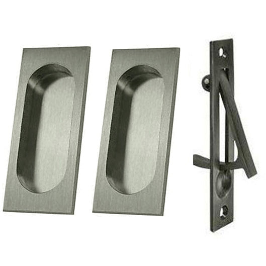 ##Antique Hardware## Square Style Single Pocket Passage Style Door Set (Several Finishes Available)