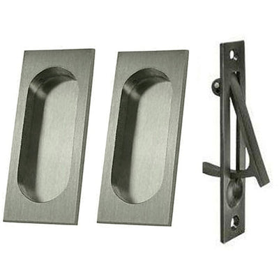 ##Antique Hardware## Square Style Single Pocket Passage Style Door Set (Several Finishes Available)