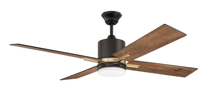 ##Antique Hardware## 52" Teana in Flat Black/Satin Brass w/ Flat Black/Mesquite Blades