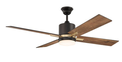 ##Antique Hardware## 52" Teana in Flat Black/Satin Brass w/ Flat Black/Mesquite Blades