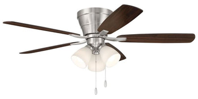 ##Antique Hardware## 52" Wheeler 3-Light in Brushed Polished Nickel w/ Driftwood/Walnut Blades