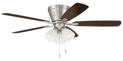 ##Antique Hardware## 52" Wheeler 3-Light in Brushed Polished Nickel w/ Driftwood/Walnut Blades