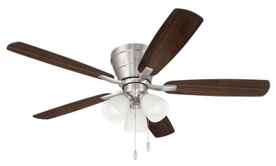 ##Antique Hardware## 52" Wheeler 3-Light in Brushed Polished Nickel w/ Driftwood/Walnut Blades