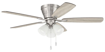 ##Antique Hardware## 52" Wheeler 3-Light in Brushed Polished Nickel w/ Driftwood/Walnut Blades