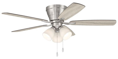 ##Antique Hardware## 52" Wheeler 3-Light in Brushed Polished Nickel w/ Driftwood/Walnut Blades