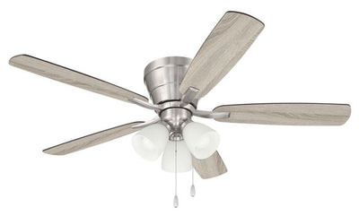 ##Antique Hardware## 52" Wheeler 3-Light in Brushed Polished Nickel w/ Driftwood/Walnut Blades