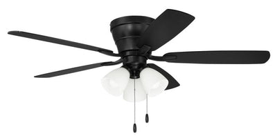 Antique Hardware 52" Wheeler 3-Light in Flat Black w/ Flat Black/Greywood Blades Ceiling Fan