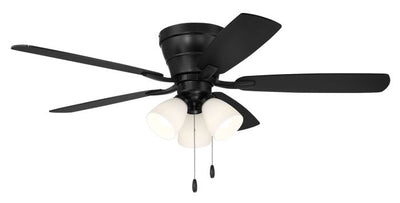 Antique Hardware 52" Wheeler 3-Light in Flat Black w/ Flat Black/Greywood Blades Ceiling Fan