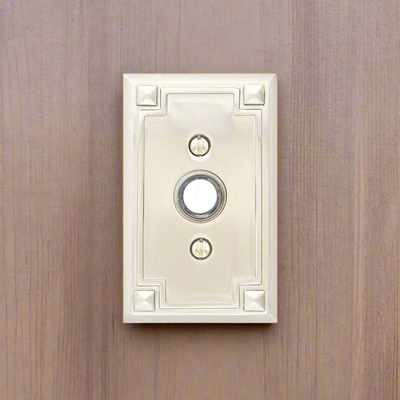 Antique Hardware Emtek 2451 Doorbell Button With Arts & Craft Rosette Door Bells & Chimes