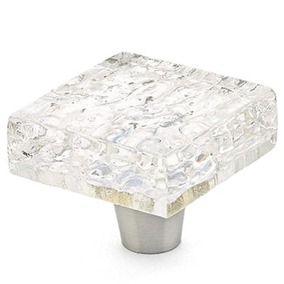 ##Antique Hardware## 1 1/2 Inch Designer Square Traditional Glass Cabinet & Furniture Knobs