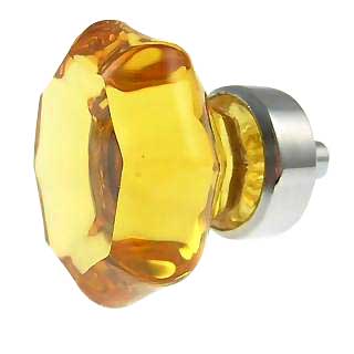 Antique Hardware 1 3/8 Inch Glass Octagon Old Town Cabinet and Furniture Knob (Depression Green, Depression Pink, and Warm Amber Glass) CABINET KNOB
