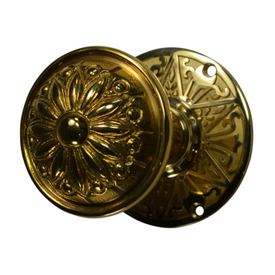 Antique Hardware Eastlake Rosette Door Set with Floral Imprint Door Knobs (Several Finishes Available) Door Knobs & Handles