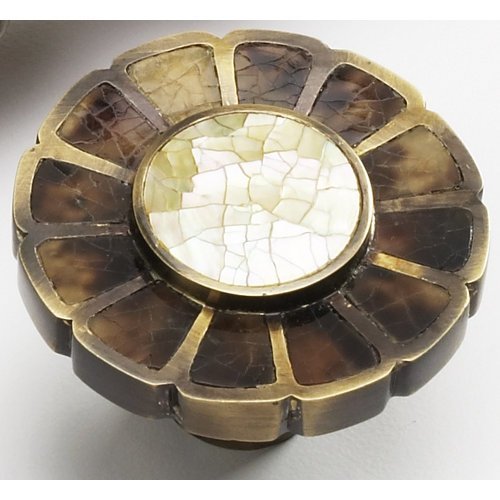 Antique Hardware 1 1/2 Inch Symphony Heirloom Treasures Round Flower Cabinet & Furniture Knob CABINET KNOB