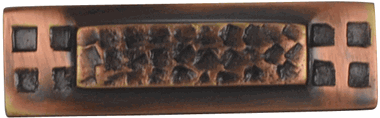 ##Antique Hardware## 2 1/2 Inch Solid Brass Square Craftsman Hammered Cabinet & Furniture Knob