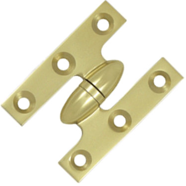 Antique Hardware 2 Inch x 1 1/2 Inch Solid Brass Olive Knuckle Hinge HINGE