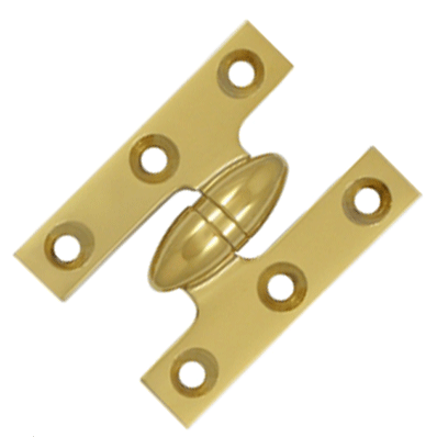 Antique Hardware 2 Inch x 1 1/2 Inch Solid Brass Olive Knuckle Hinge HINGE