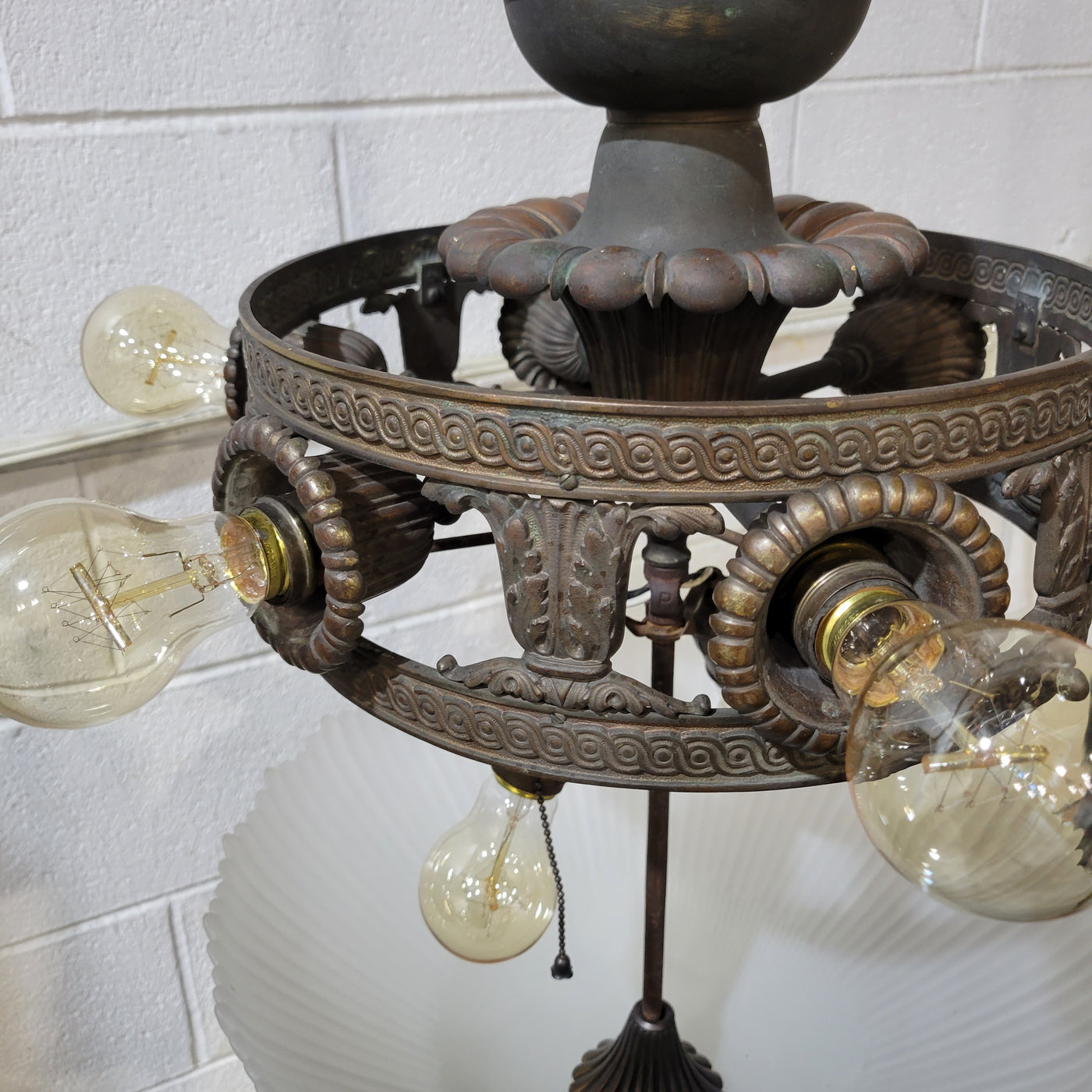 Antique Hardware 44 Inch Extra Large Bronze Multi-Light Chandelier with Glass Dome Chandeliers