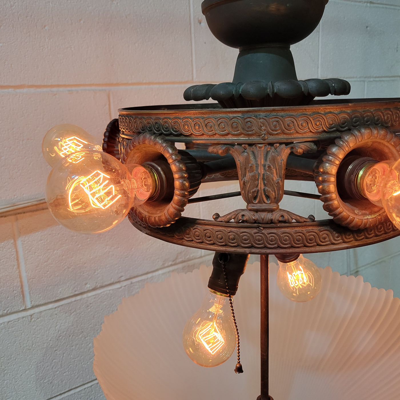 Antique Hardware 44 Inch Extra Large Bronze Multi-Light Chandelier with Glass Dome Chandeliers