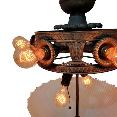 Antique Hardware 44 Inch Extra Large Bronze Multi-Light Chandelier with Glass Dome Chandeliers