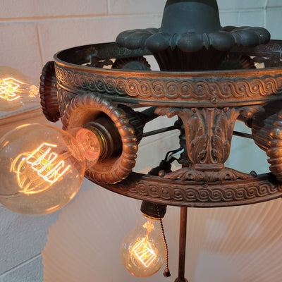 Antique Hardware 44 Inch Extra Large Bronze Multi-Light Chandelier with Glass Dome Chandeliers