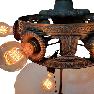 Antique Hardware 44 Inch Extra Large Bronze Multi-Light Chandelier with Glass Dome Chandeliers