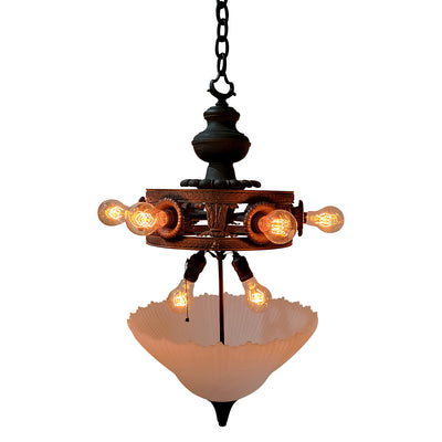 Antique Hardware 44 Inch Extra Large Bronze Multi-Light Chandelier with Glass Dome Chandeliers