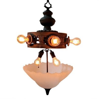 Antique Hardware 44 Inch Extra Large Bronze Multi-Light Chandelier with Glass Dome Chandeliers