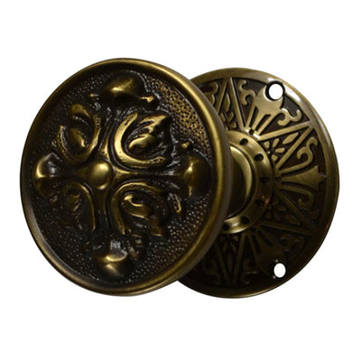 Antique Hardware Eastlake Rosette Door Set with Romanesque Door Knobs (Several Finishes Available) Door Knobs & Handles