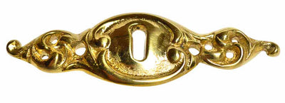 Antique Hardware 3 3/4 Inch Solid Brass Victorian Escutcheon ESCUTCHEON