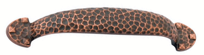Antique Hardware 3 7/8 Inch (3 Inch c-c) Solid Brass Hammered Drawer Pull ARTS AND CRAFTS KNOBS AND PULLS