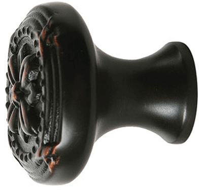 Antique Hardware 1 1/4 Inch Solid Brass Ribbon & Reed Cabinet & Furniture Knob CABINET KNOB
