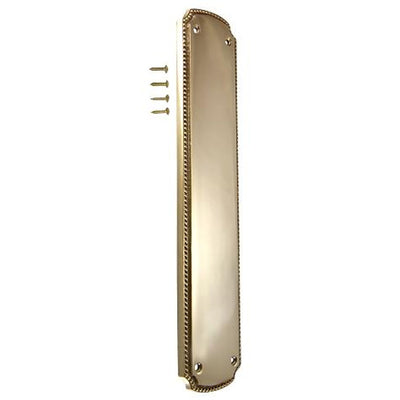 ##Antique Hardware## 11 1/2 Inch Solid Brass Beaded Push & Plate