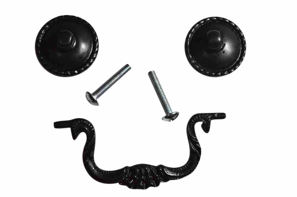Antique Hardware 4 1/4 Inch Beaded Victorian Bail Pull with Beaded Mounts (Oil Rubbed Bronze Finish) drop drawer pull